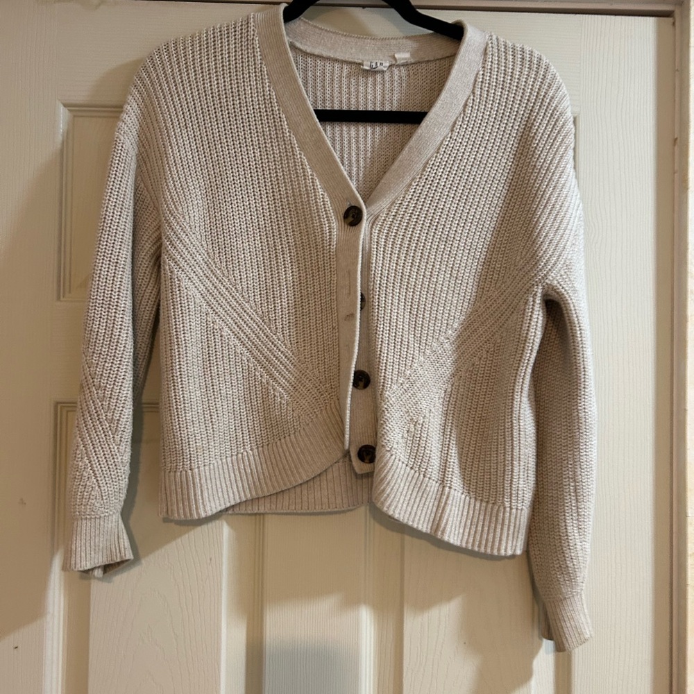 GAP Women's Beige Button-Up Cardigan